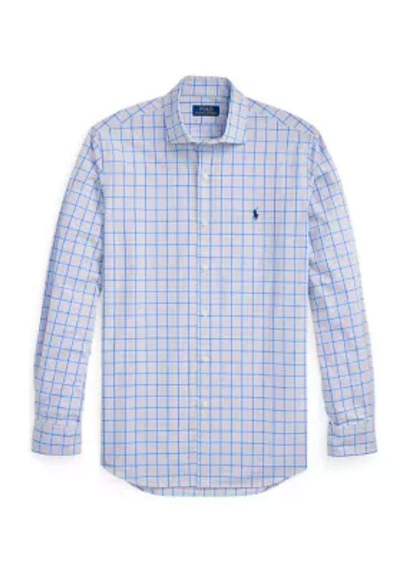 Classic Fit Plaid Stretch Poplin Shirt