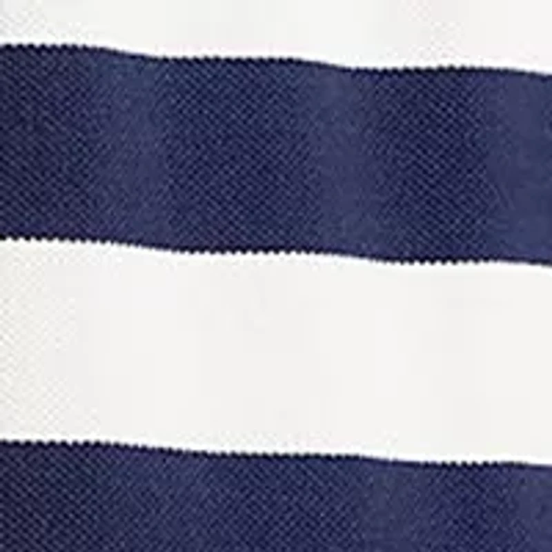 Classic Fit Striped Mesh Polo Shirt