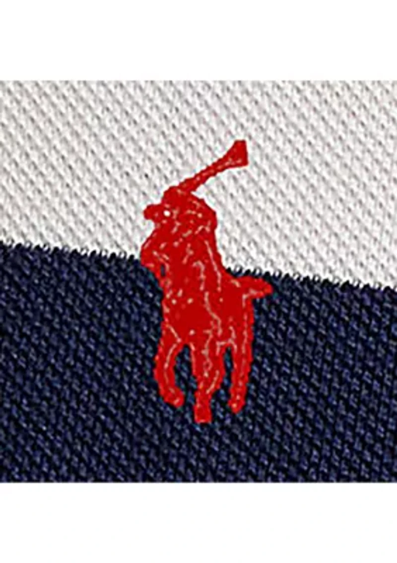 Classic Fit Striped Mesh Polo Shirt