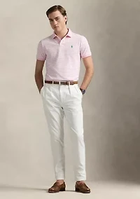 Classic Fit Striped Mesh Polo Shirt