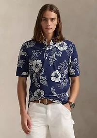 Classic Fit Hibiscus Mesh Polo Shirt