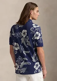 Classic Fit Hibiscus Mesh Polo Shirt