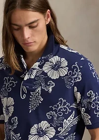 Classic Fit Hibiscus Mesh Polo Shirt