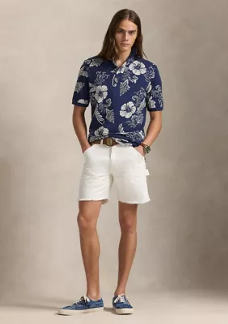 Classic Fit Hibiscus Mesh Polo Shirt