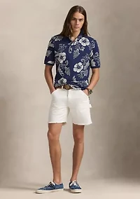 Classic Fit Hibiscus Mesh Polo Shirt