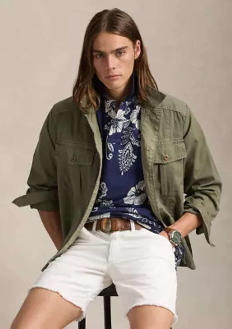 Classic Fit Hibiscus Mesh Polo Shirt