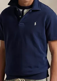 Loopback Fleece Polo Collar Short Sleeve Sweatshirt