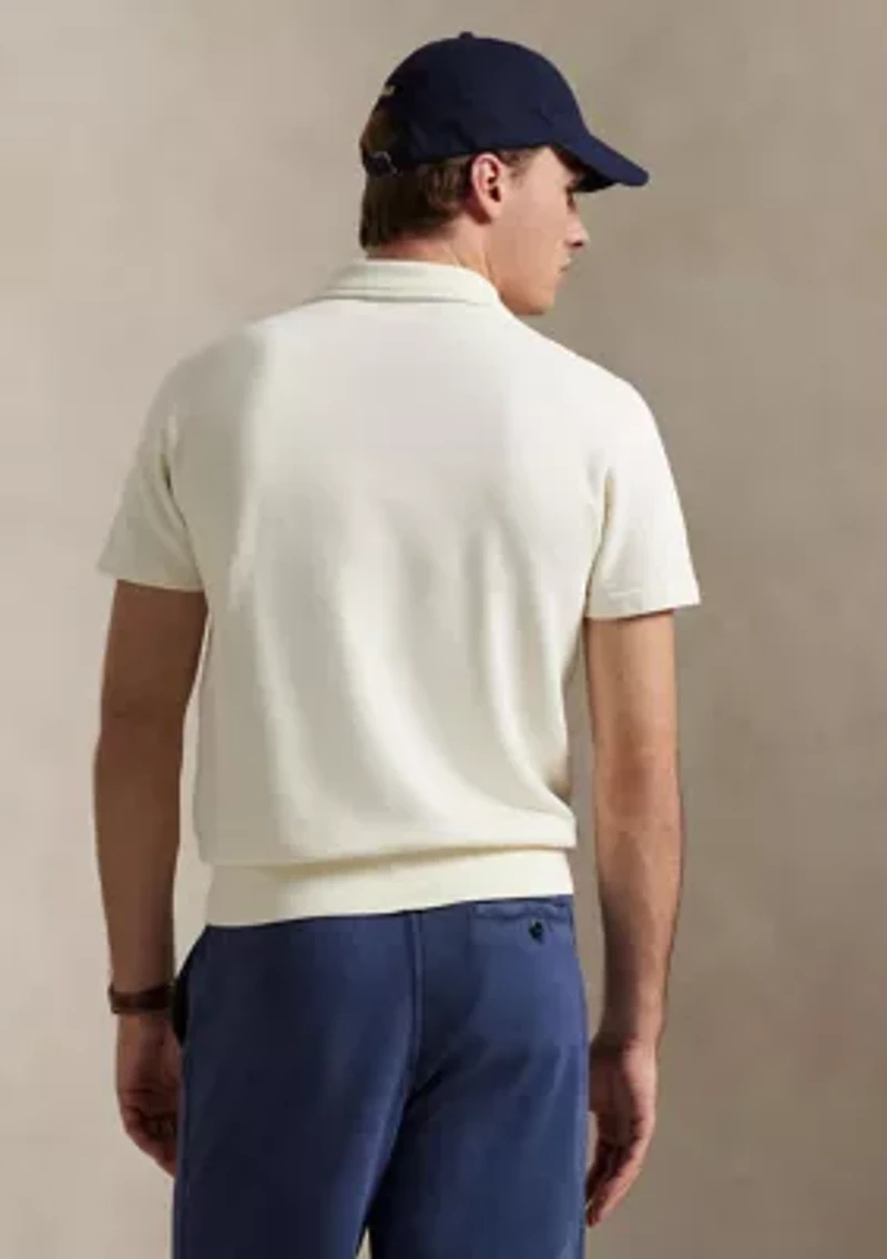 Loopback Fleece Polo Collar Short Sleeve Sweatshirt