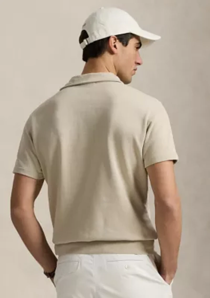 Loopback Fleece Polo Collar Short Sleeve Sweatshirt