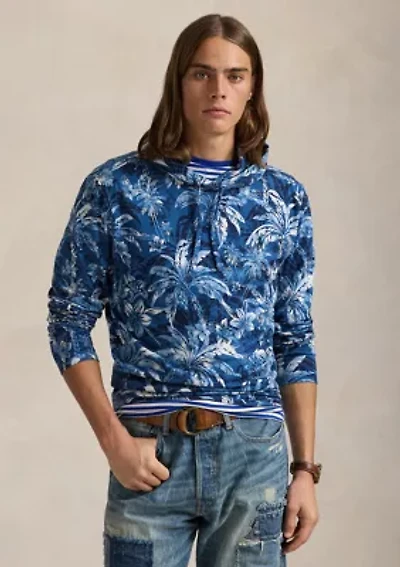 Tropical-Print Jersey Hooded T-Shirt