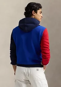 Color-Blocked Double-Knit Mesh Hoodie