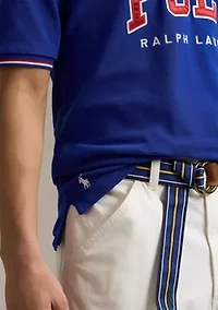 Classic Fit Logo Mesh Polo Shirt