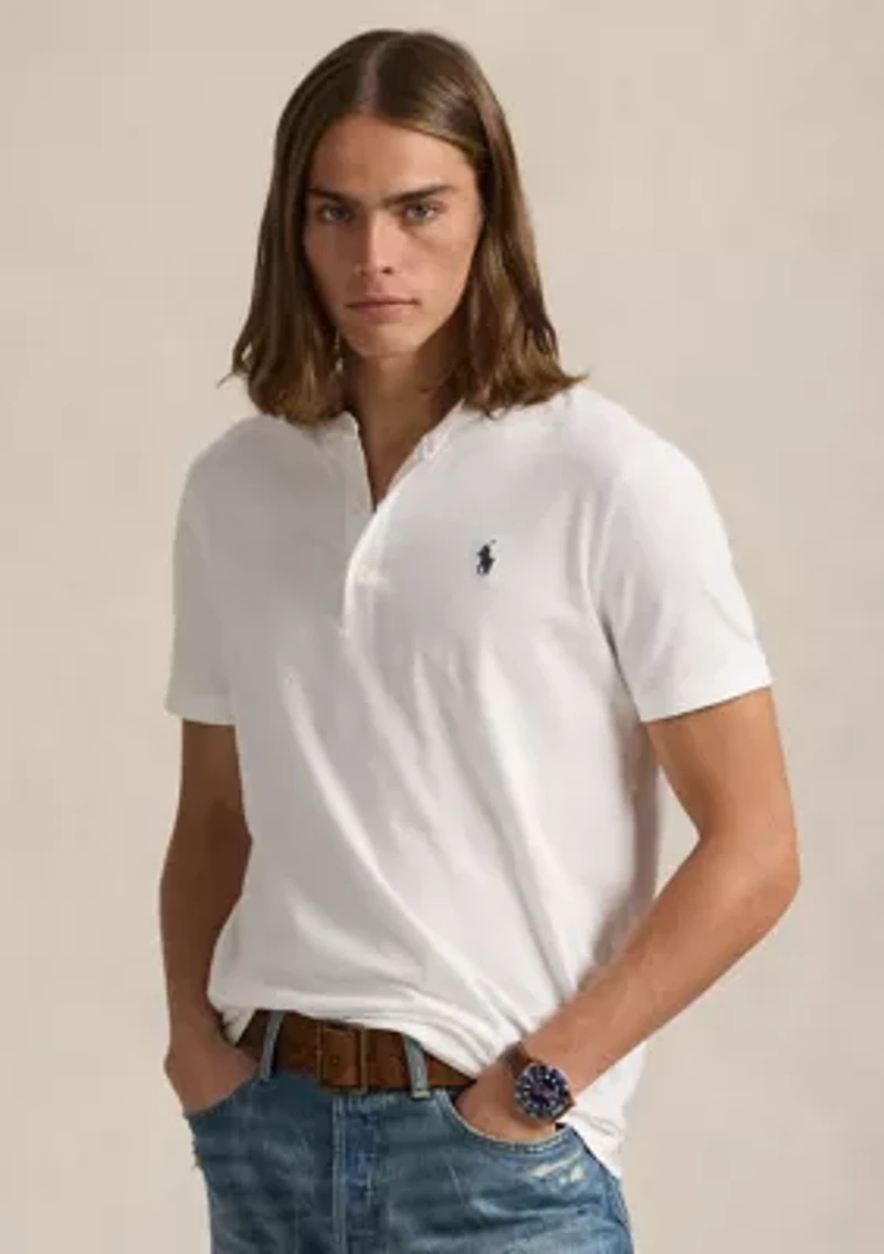 Slub Jersey Short-Sleeve Henley Shirt