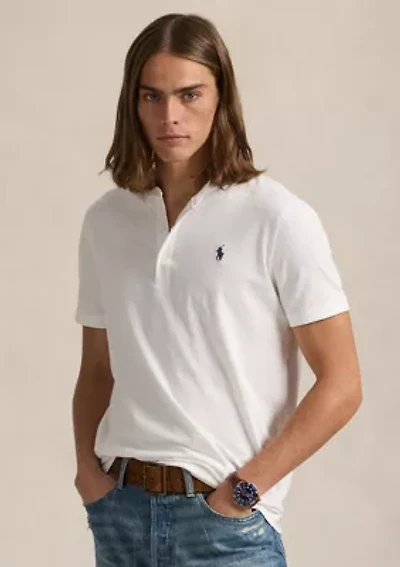 Slub Jersey Short-Sleeve Henley Shirt