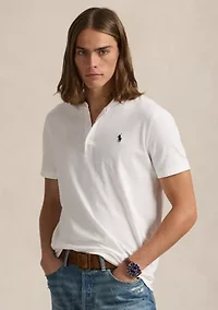 Slub Jersey Short-Sleeve Henley Shirt