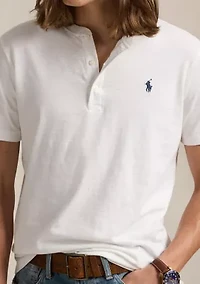 Slub Jersey Short-Sleeve Henley Shirt