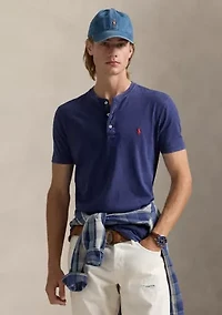 Slub Jersey Short-Sleeve Henley Shirt