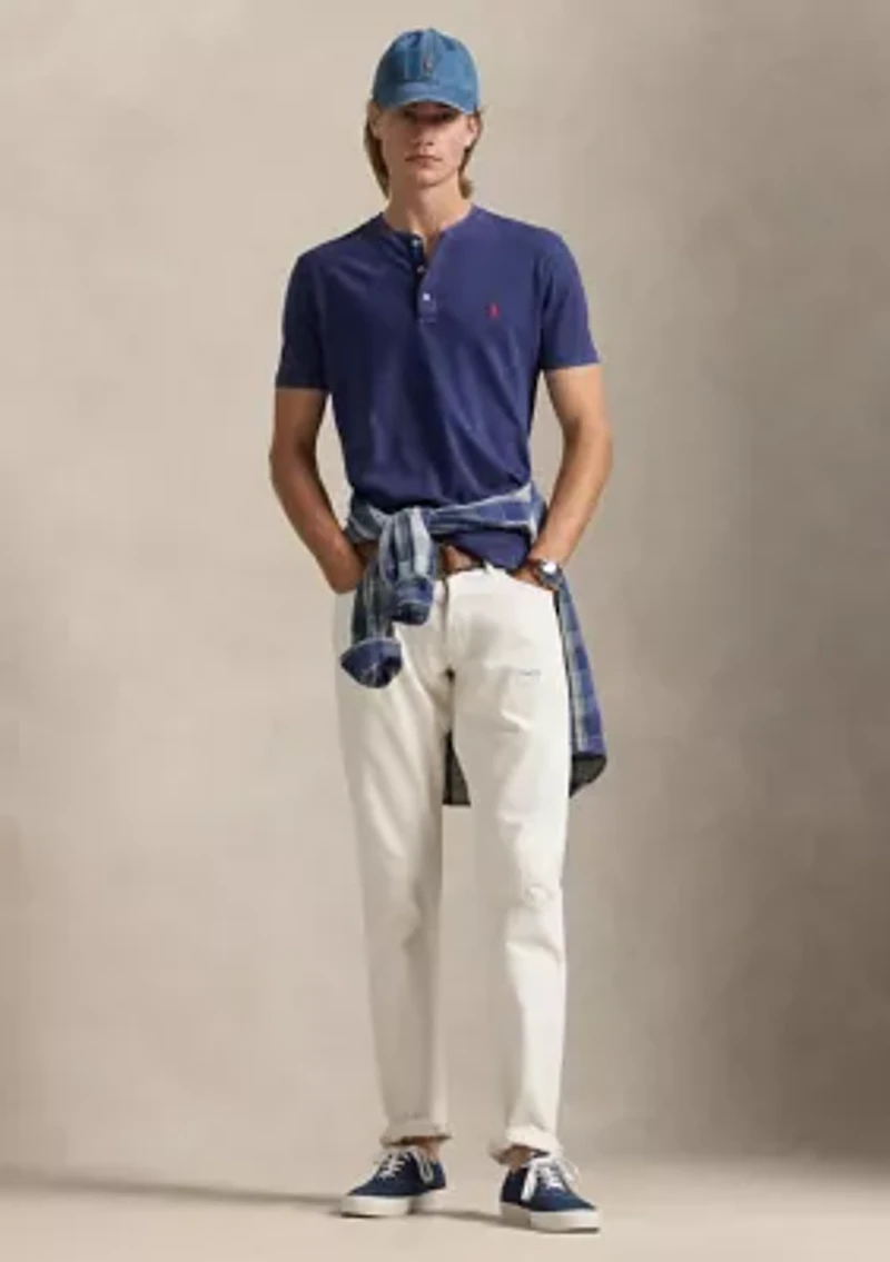 Slub Jersey Short-Sleeve Henley Shirt