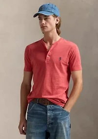 Slub Jersey Short-Sleeve Henley Shirt