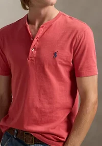 Slub Jersey Short-Sleeve Henley Shirt