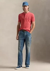 Slub Jersey Short-Sleeve Henley Shirt