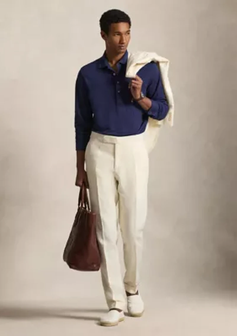 Linen Mesh Polo Shirt