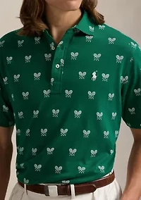 Classic Fit Racquet-Print Polo Shirt