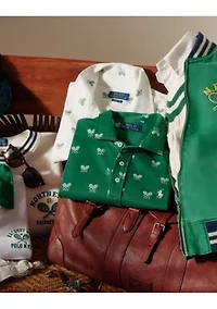 Classic Fit Racquet-Print Polo Shirt
