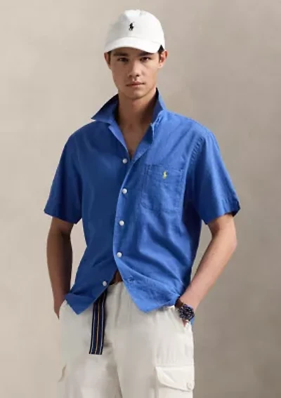 Classic Fit Linen Cotton Camp Shirt