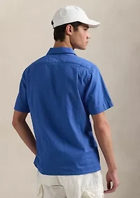 Classic Fit Linen Cotton Camp Shirt
