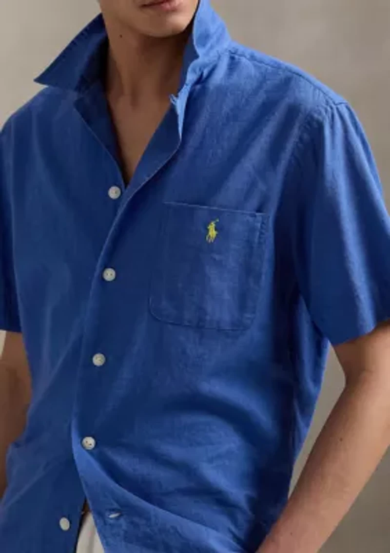 Classic Fit Linen Cotton Camp Shirt