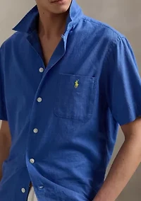 Classic Fit Linen Cotton Camp Shirt