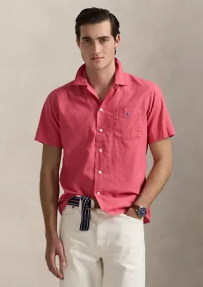 Classic Fit Linen Cotton Camp Shirt
