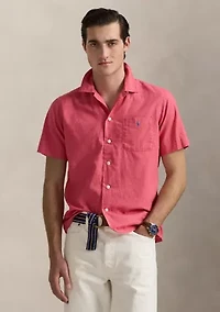 Classic Fit Linen Cotton Camp Shirt