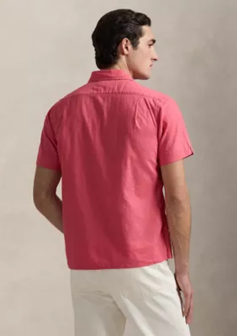 Classic Fit Linen Cotton Camp Shirt