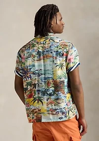 Classic Fit Patchwork Print Camp Shirt