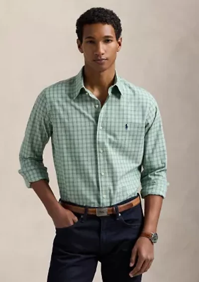 Classic Fit Checked Stretch Poplin Shirt