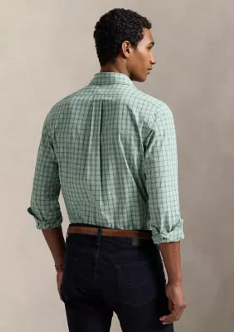Classic Fit Checked Stretch Poplin Shirt