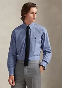 Classic Fit Checked Stretch Poplin Shirt