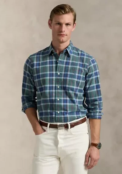 Classic Fit Plaid Oxford Shirt