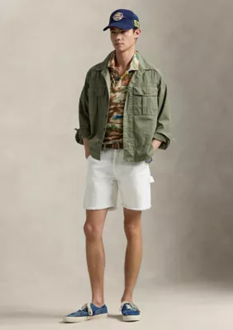 Classic Fit Tropical Linen Cotton Polo Shirt