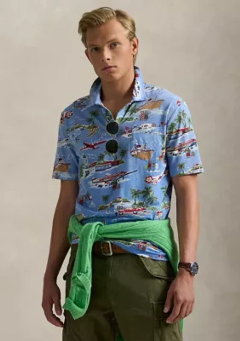 Standard Fit Bear Linen-Cotton Polo Shirt