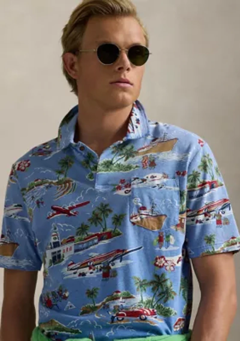 Standard Fit Bear Linen-Cotton Polo Shirt