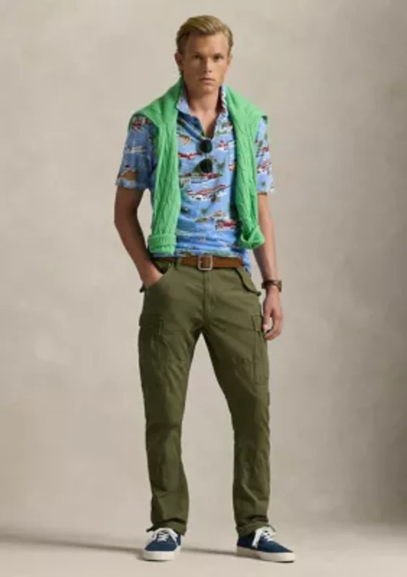 Standard Fit Bear Linen-Cotton Polo Shirt