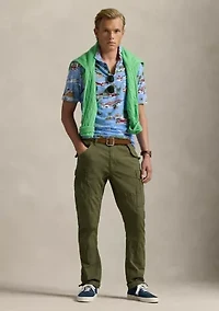 Standard Fit Bear Linen-Cotton Polo Shirt