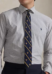 Classic Fit Plaid Stretch Poplin Shirt