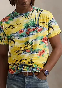 Classic Fit Beach Print Jersey T-Shirt