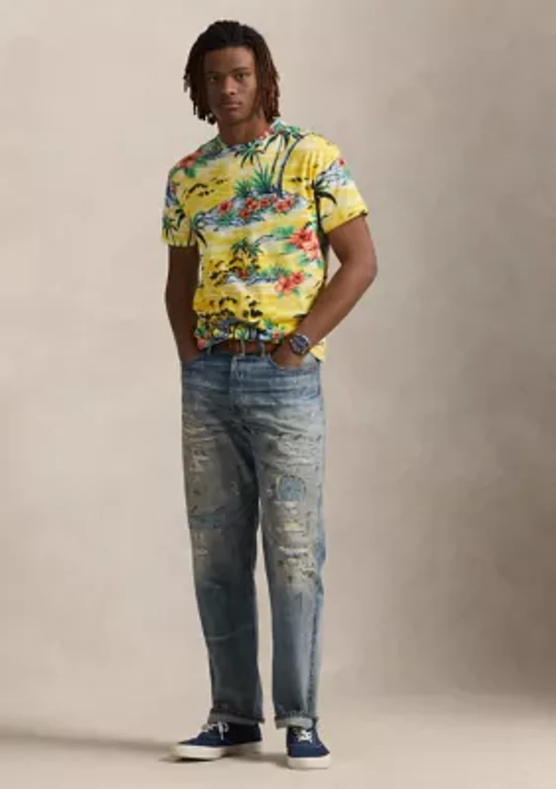 Classic Fit Beach Print Jersey T-Shirt