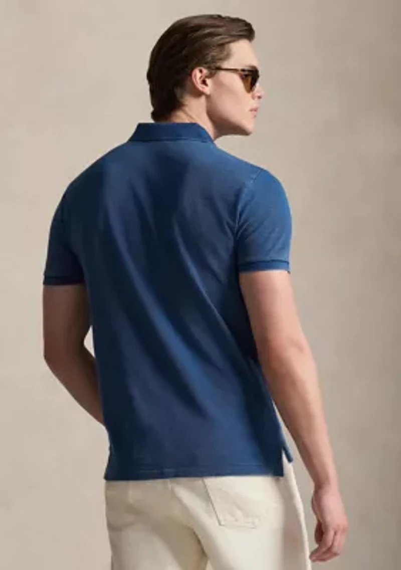Men's Custom Slim Fit Indigo Mesh Polo Shirt