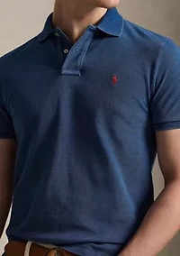 Men's Custom Slim Fit Indigo Mesh Polo Shirt
